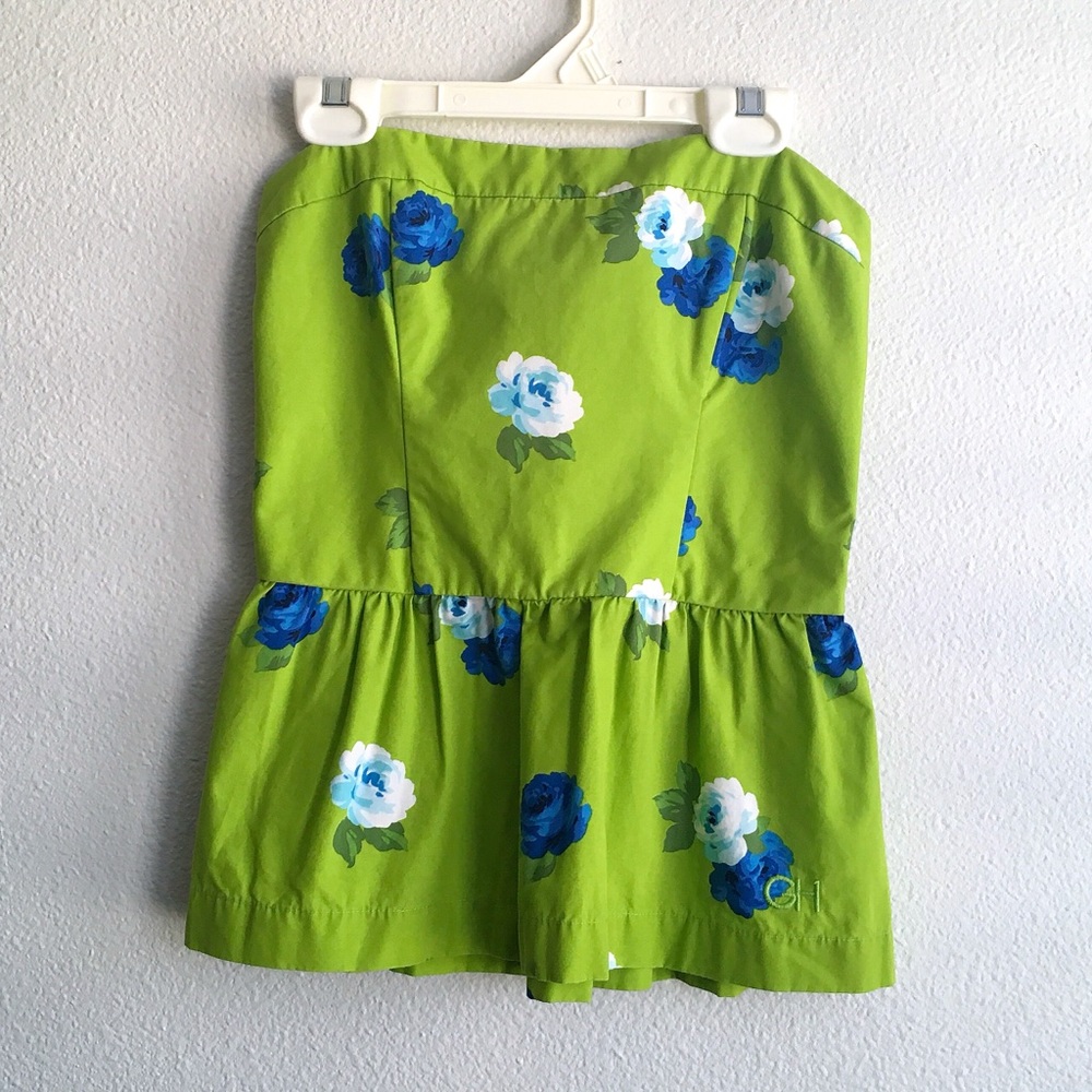 Gilly Hicks Floral Strapless Crop Top